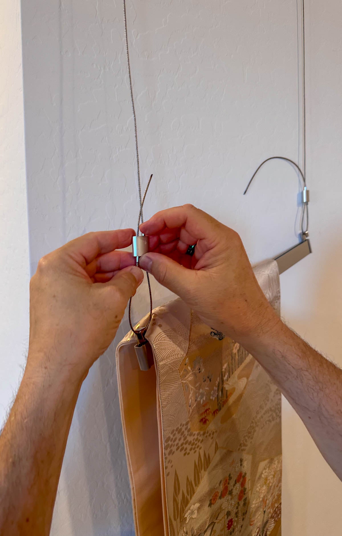 Museum grade - Wall Hanging System for Japanese Kimono Obi Tapestry - Light weighted & Length Adjustable