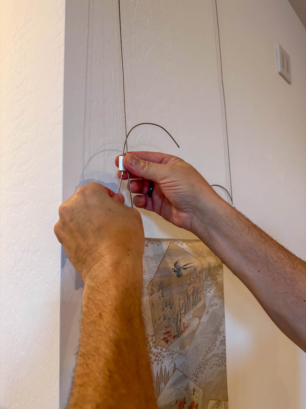 Museum grade - Wall Hanging System for Japanese Kimono Obi Tapestry - Light weighted & Length Adjustable
