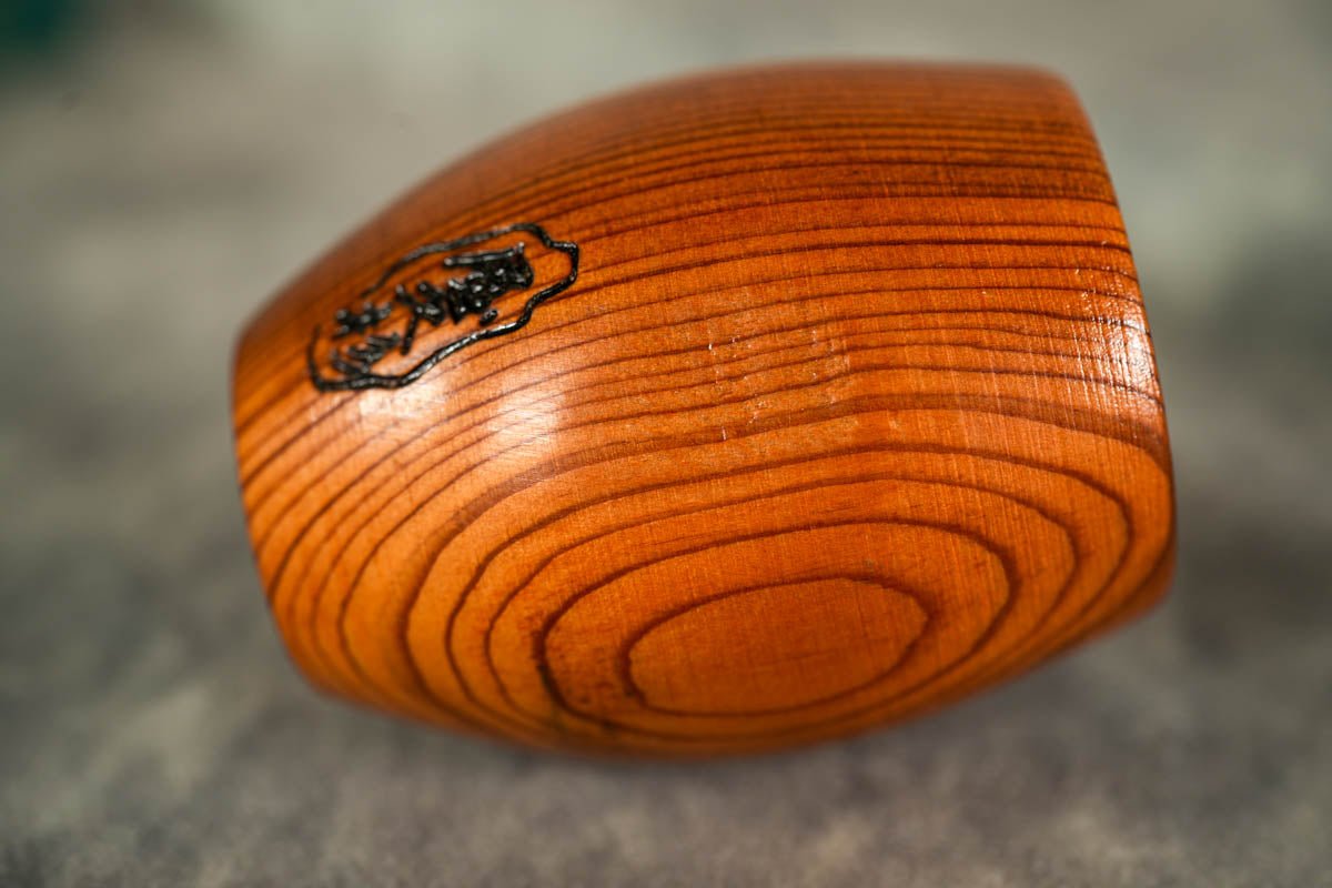 Beautiful Growth Rings of Cedar. A set of Japanese Yakushima Cedar Yakusugi (UNESCO World Heritage) Wooden Sake Cup Set.