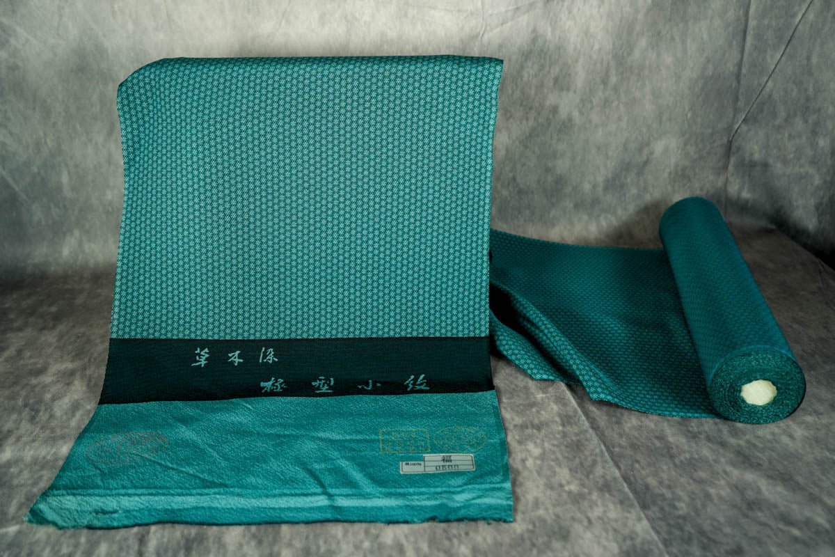 Home Decor, Wall Art, Craft, Remake project - Japanese Kimono Roll 100% Silk - Green