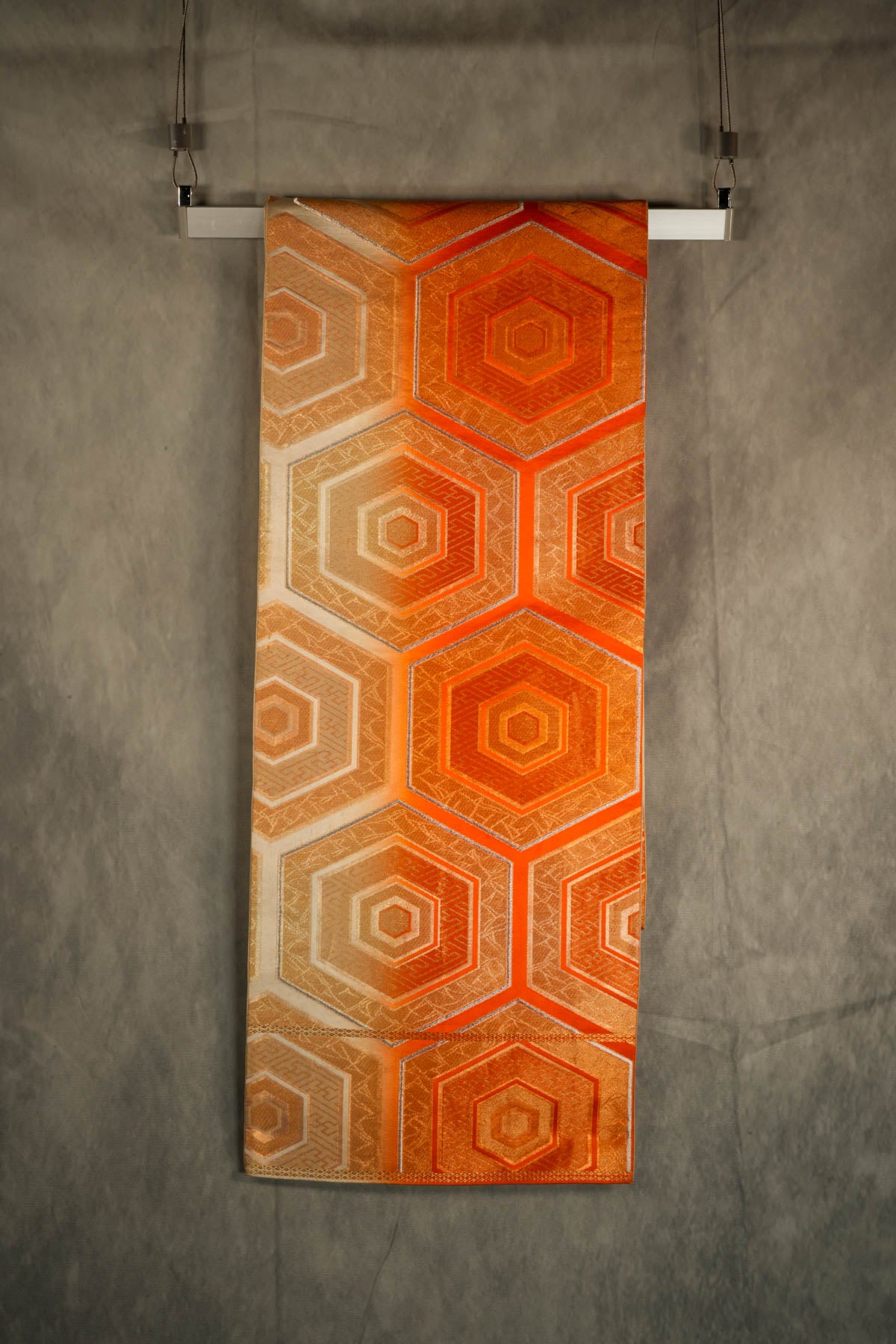 Symbol of Longevity Tortoiseshell - Wall Art, Large Wall Hanging Art, Home Decor, Japanese Kimono Obi Tapestry