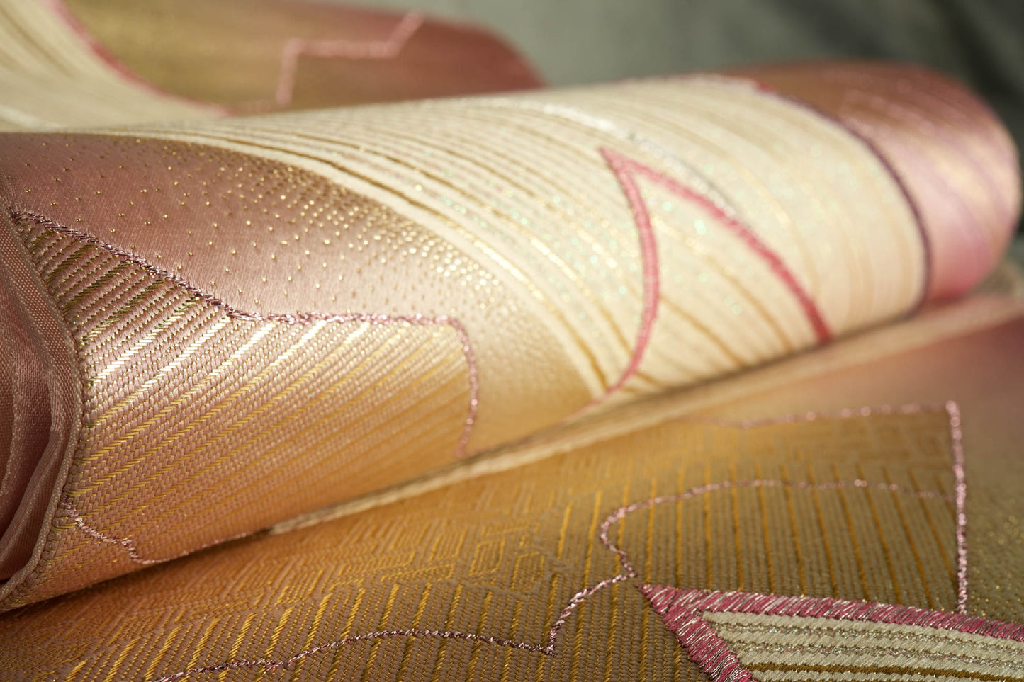 Pink Arrows - Wall Art, Large Wall Hanging Art, Home Decor, Japanese Kimono Obi Tapestry