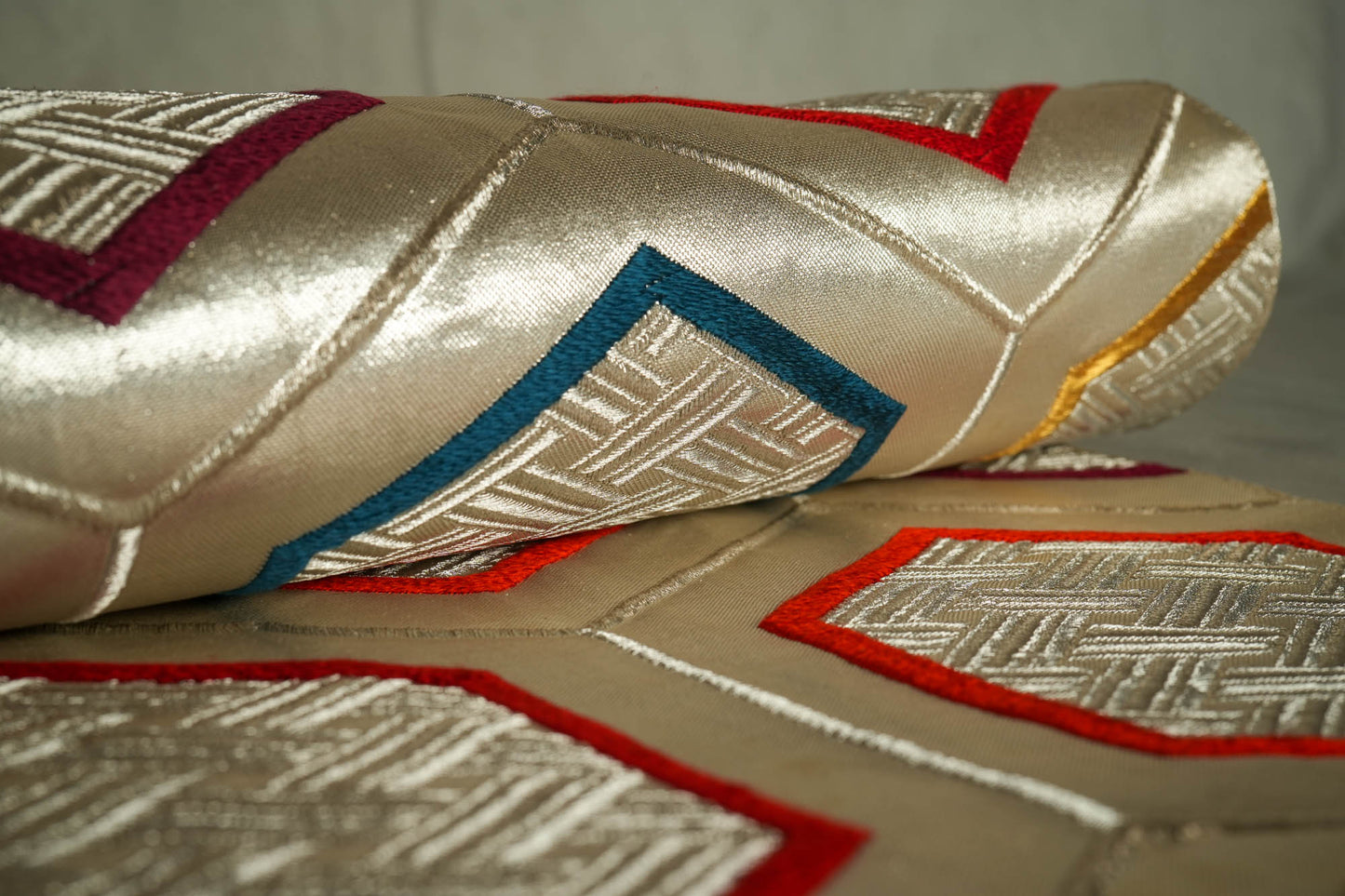 Affordable Luxury Art, Canvas Wall Art, Home Decoration, Interior Design, Vintage Japanese Kimono Obi Tapestry.