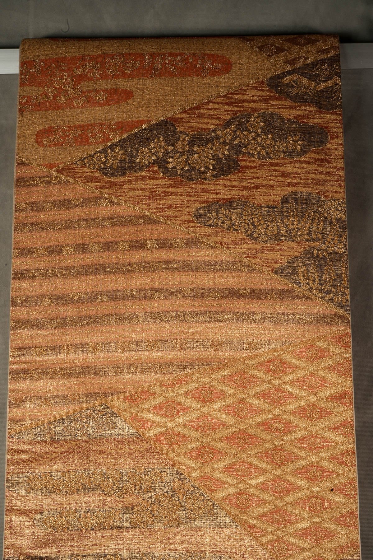 Orange Gold Art Home Decor Look Expensive Japanese Kimono Obi