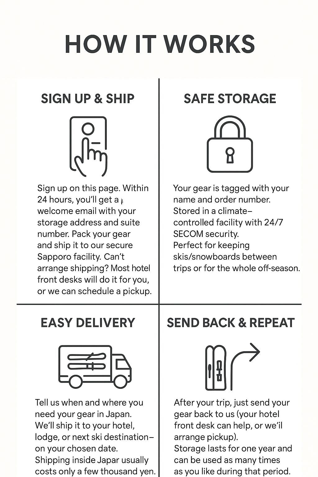 Annual Snowboard Ski Storage Japan Long-Term Niseko Sapporo Hakuba Furano - ANNUAL PLANS