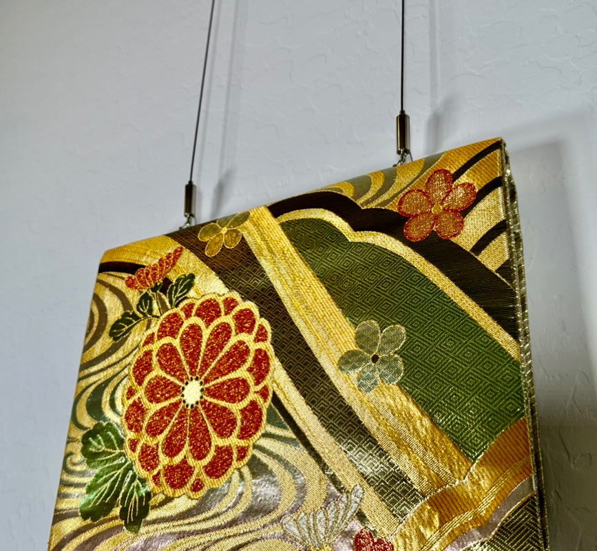 Wall Art Japanese Kimono Obi Tapestry and Art Hanging System