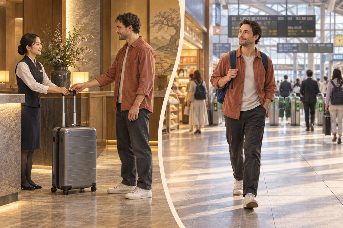 Chiba Station luggage storage: hand over the spare suitcase at your hotel and continue through the station with a small backpack.