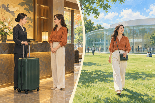 Kanazawa art visit: send the extra suitcase from your hotel and explore the museum surroundings with a small bag.
