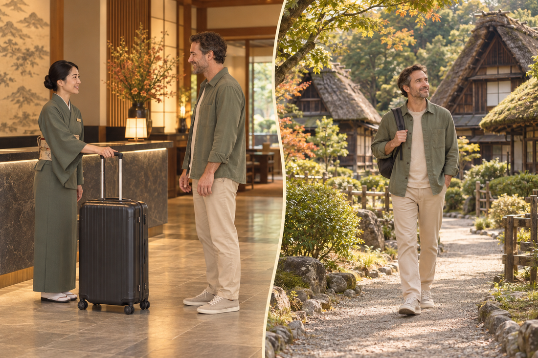 Nihon Minka-en luggage storage: send your suitcase from the hotel and explore the folk houses with a small daypack.