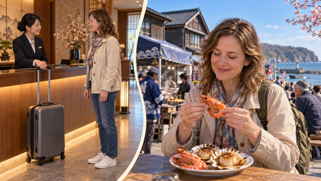 Mashike spring seafood: send your suitcase from the hotel and enjoy shrimp and scallops.
