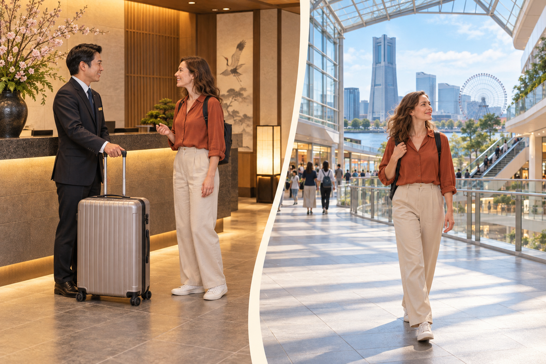 Minatomirai Station luggage storage: send extra luggage from your hotel and enjoy Yokohama with a small bag.