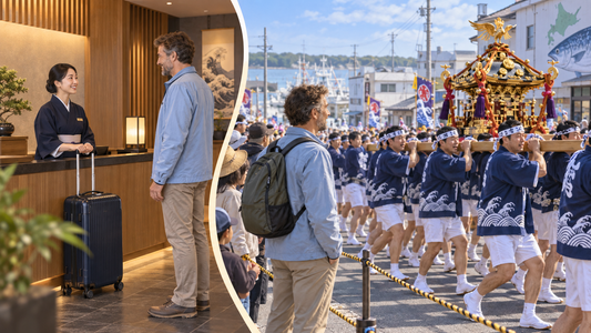 Nemuro Kotohira Festival: send your suitcase from the hotel and watch the shrine procession with a smaller bag.