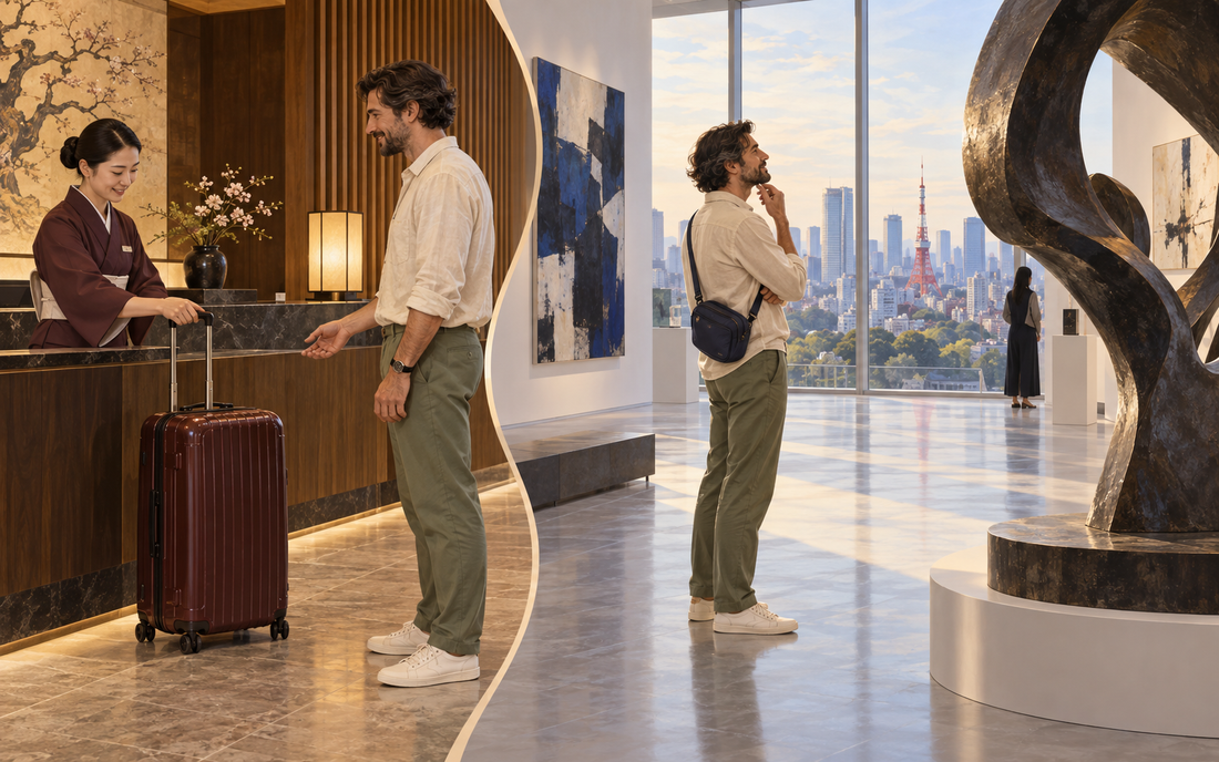 Roppongi luggage storage: send your suitcase and explore art galleries with a small shoulder bag.