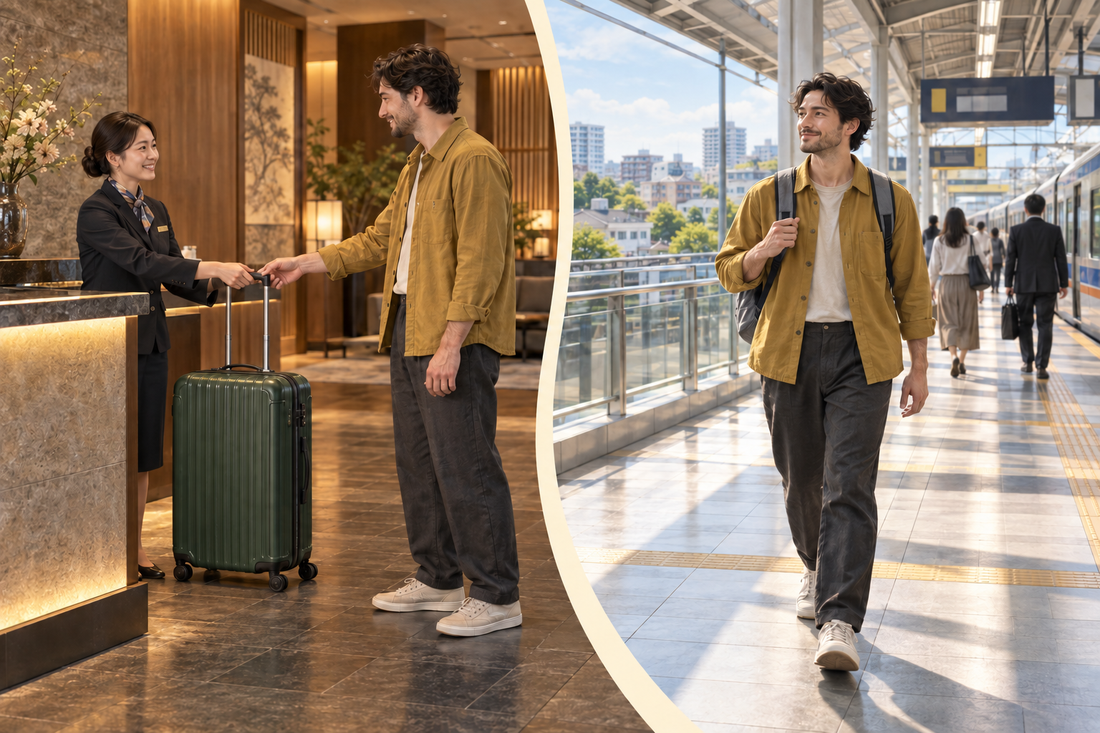 Sakai Station luggage storage: send the spare suitcase from your hotel and continue to your train with a small backpack.