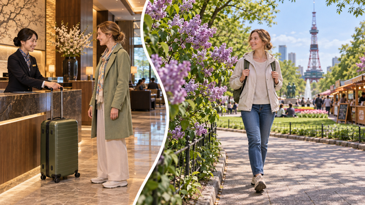 Sapporo spring festivals: send your suitcase from the hotel and enjoy Odori Park’s lilacs with a smaller bag.