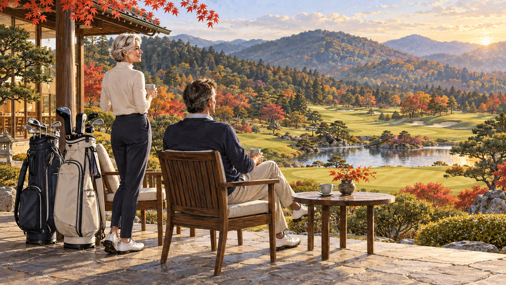 Store clubs between Europe or UK visits and return to Japan for another autumn golf trip.