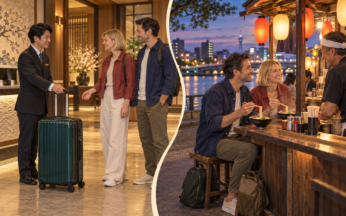 Hakata luggage storage: send the suitcase from your hotel and enjoy Fukuoka’s riverside food stalls with less to carry.