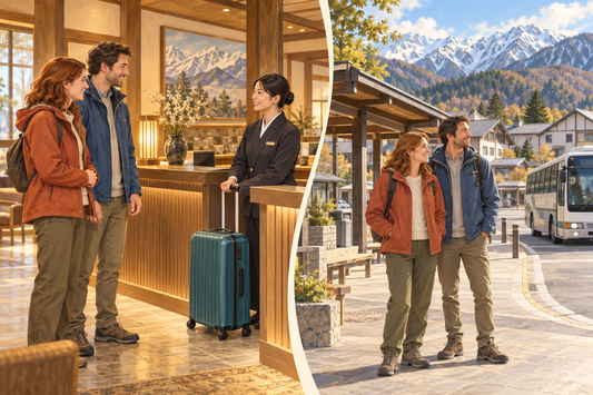 Happo Bus Terminal journey: send a suitcase from your hotel and reach the bus with a small bag.