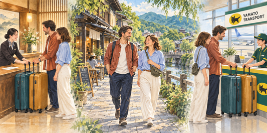 Japan luggage storage: send suitcases from your hotel, enjoy the next town and collect your bags at the arranged airport counter.