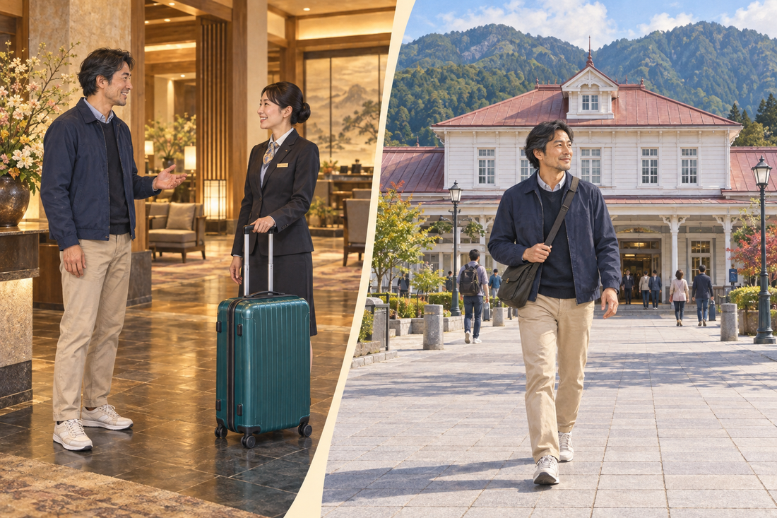 JR Nikko Station luggage storage: send extra luggage from your hotel and arrive with a compact bag.