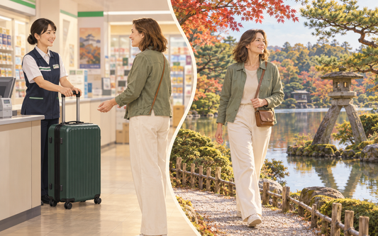 Kanazawa luggage storage: send your suitcase from a convenience store and explore Kenrokuen with a small bag.