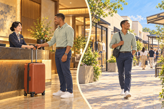 Send a suitcase from a hotel front desk, then enjoy Kisarazu’s outlet shops with less to carry.