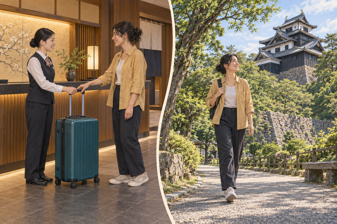 Matsue Castle luggage storage: send your suitcase from the hotel and explore the castle grounds with a small backpack.