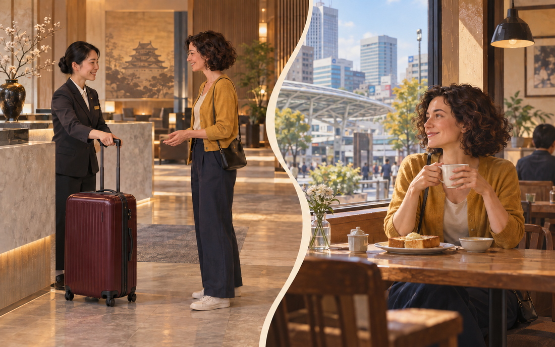 Nagoya luggage storage: send your suitcase from the hotel and enjoy a coffee stop with less to carry.