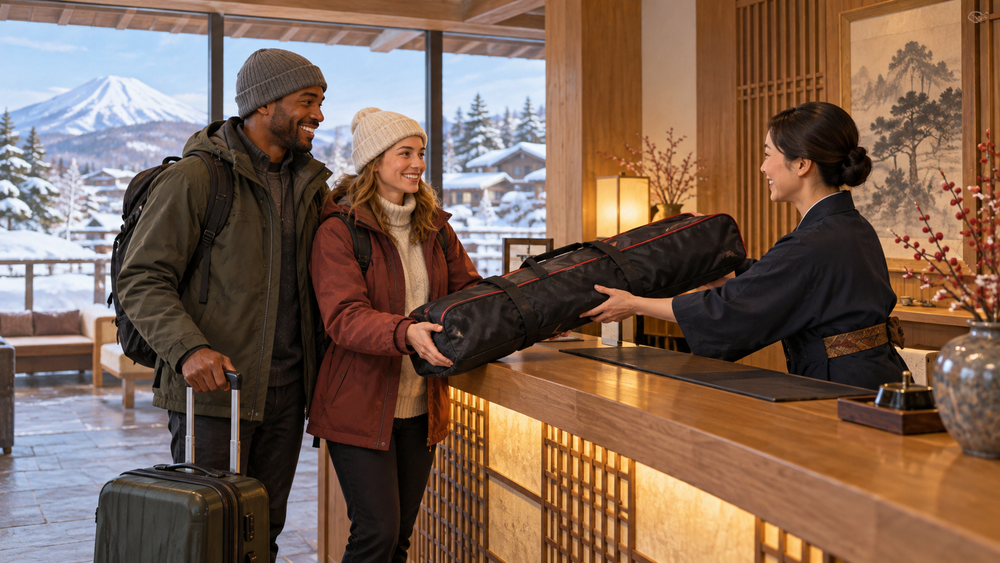 Store ski gear between North America–Japan trips and arrange delivery to your next hotel.