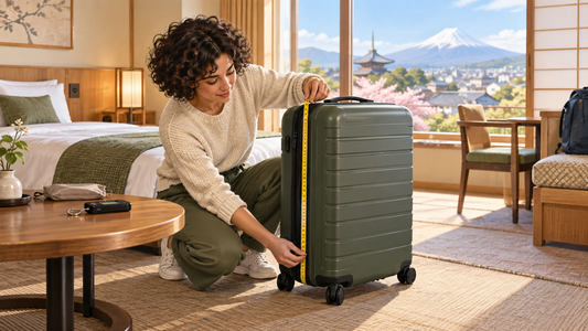 Measure your packed suitcase and plan its shipment to luggage storage in Japan.