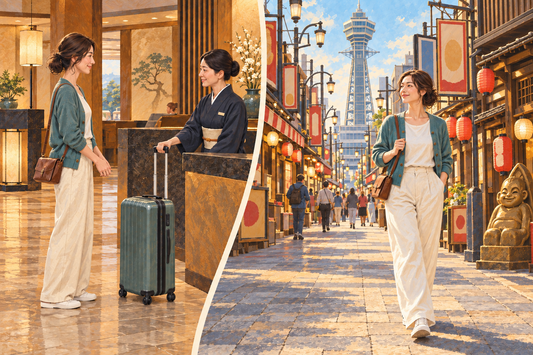 Shinsekai and Tsutenkaku: send your suitcase from the hotel and enjoy Osaka’s streets with a small bag.