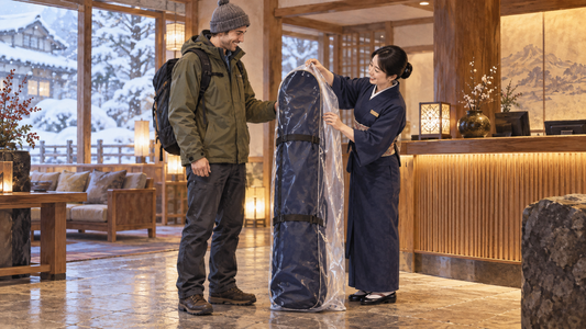Cover your snowboard bag at the hotel and send your gear to storage in Japan.