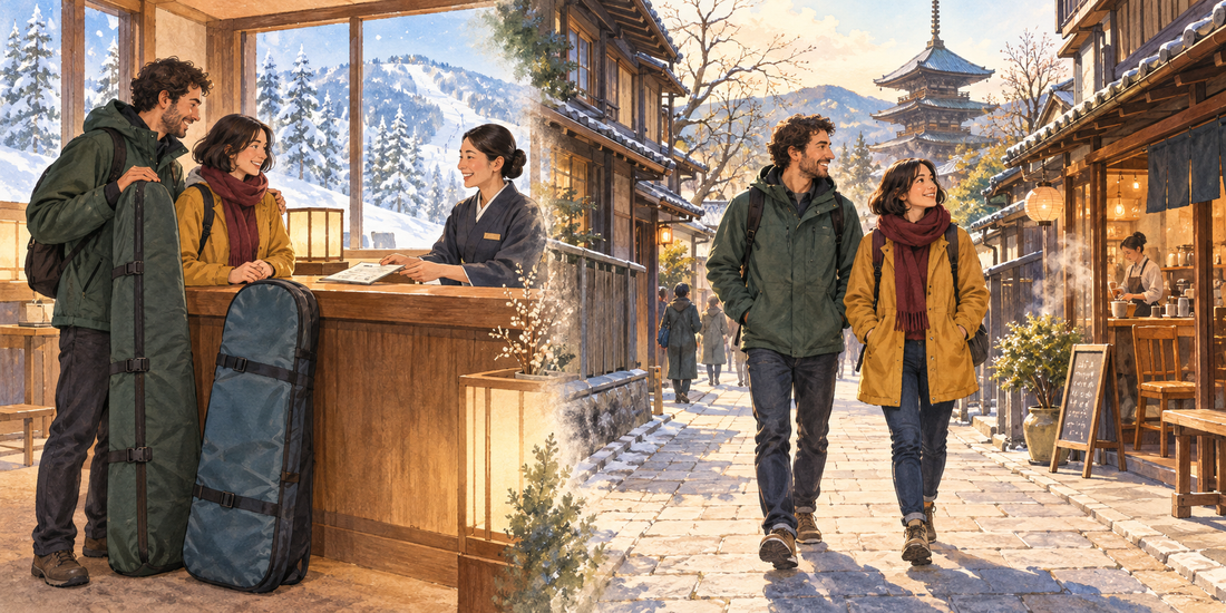 Send ski and snowboard bags from your hotel and explore Japan’s city streets with small bags.