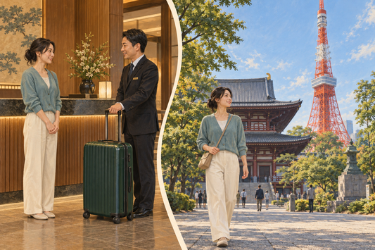 Tokyo Tower luggage storage: send the extra suitcase from your hotel and enjoy the tower and temple walk with a small bag.