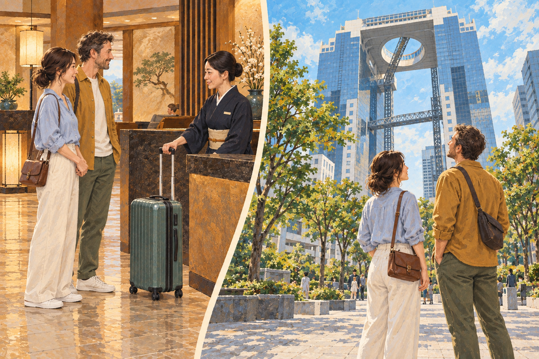 Umeda Sky Building: send your suitcase from the hotel and enjoy the towers and skyline with a small bag.