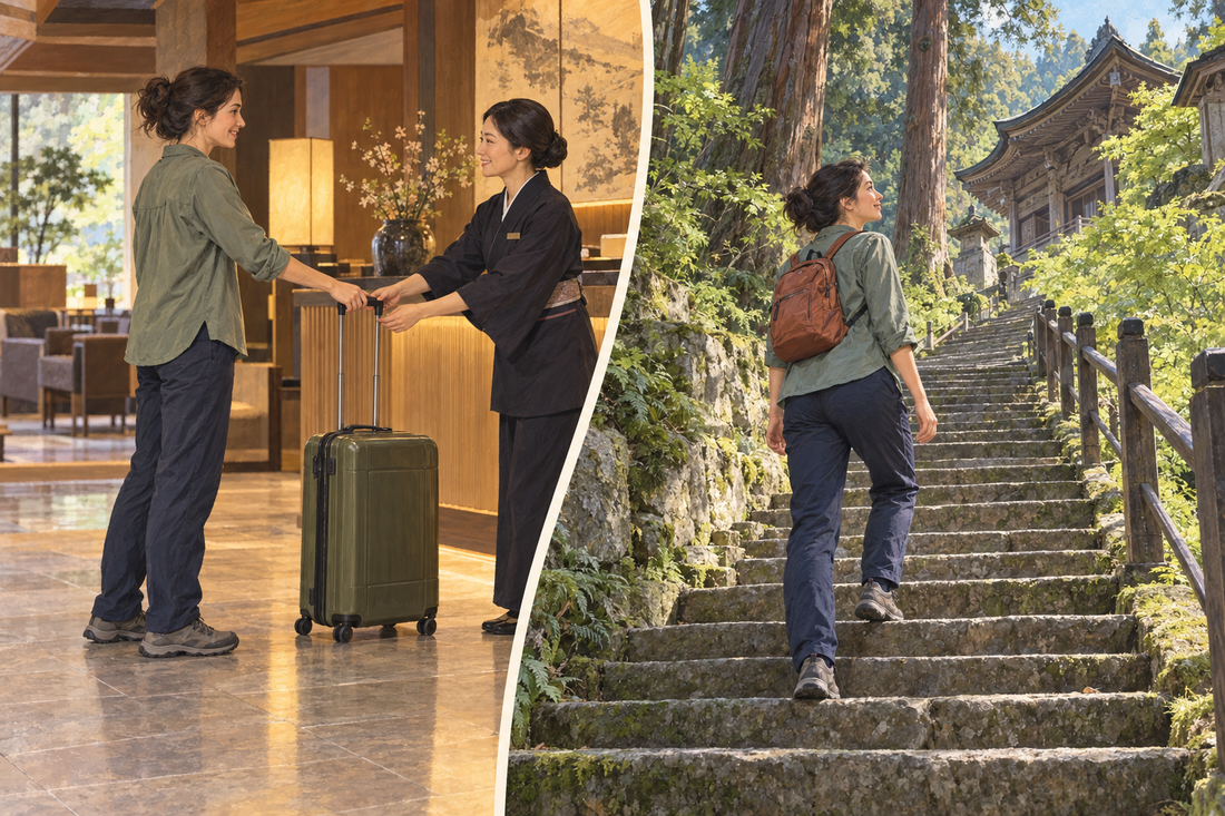 Yamadera luggage storage: send spare luggage from your hotel and climb the temple steps with a small daypack.