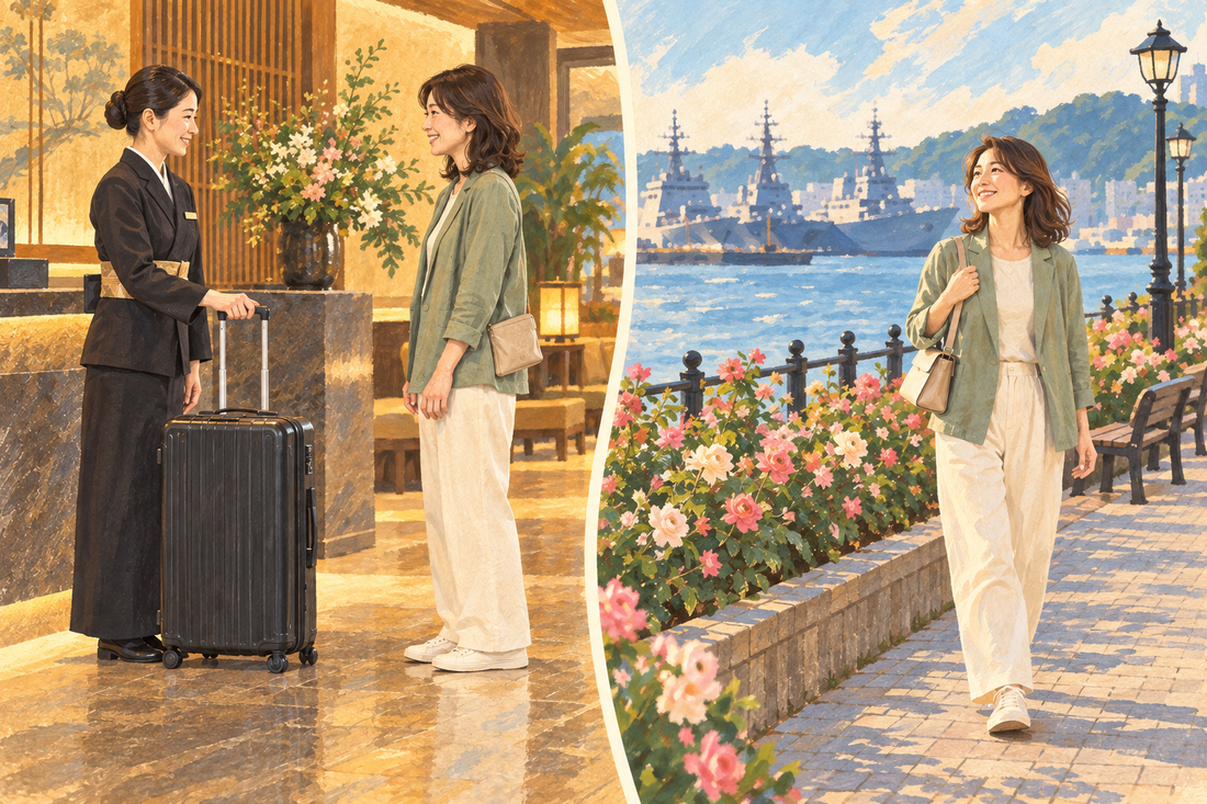 Yokosuka: send your extra suitcase from the hotel and enjoy the harbor with a small bag.