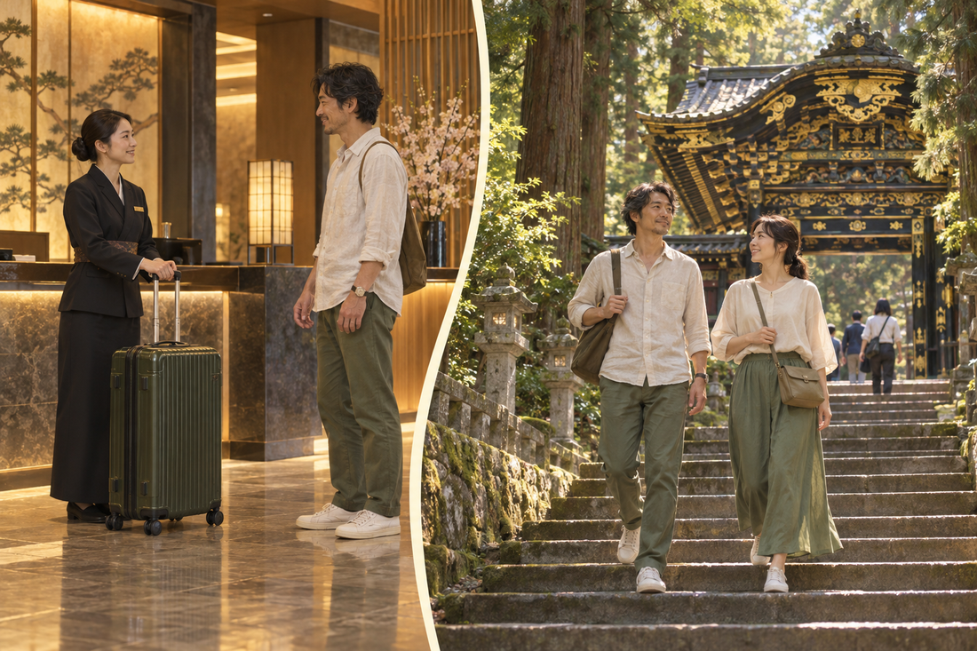 Zuihoden luggage storage: send your suitcase from the hotel and enjoy the cedar-lined mausoleum approach with a small bag.