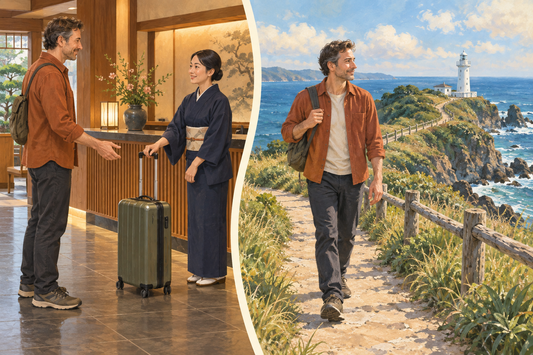 Cape Tsumekizaki: send your suitcase from the hotel and enjoy a lighthouse walk with a small bag.