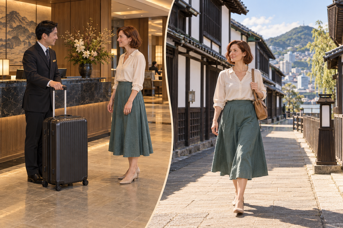 Dejima luggage storage: send the spare suitcase from your hotel and explore the restored streets with a small bag.