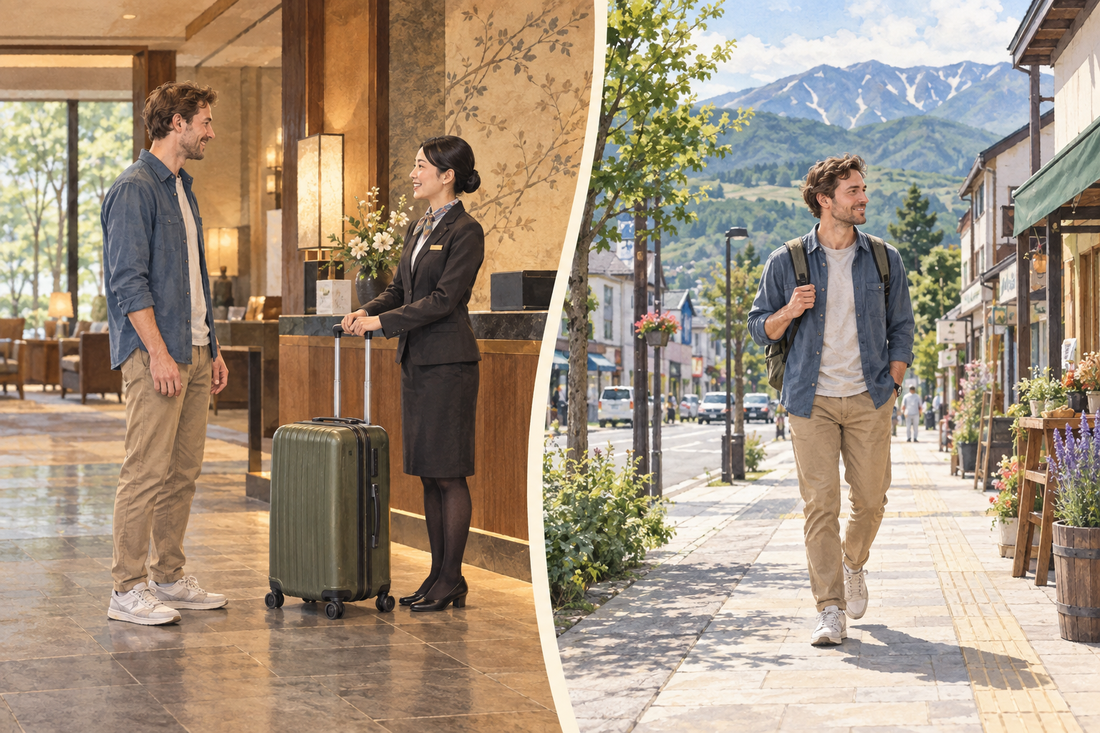 Furano: send the spare suitcase from your hotel and travel with a smaller bag.