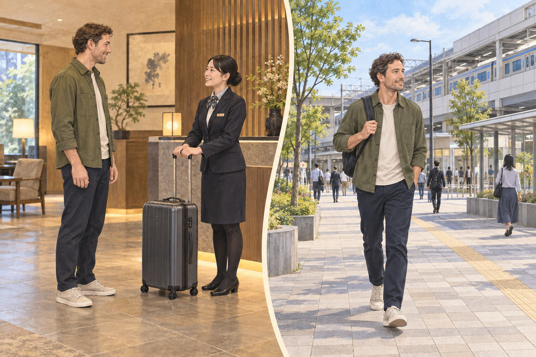 Hashimoto Station: send the spare suitcase from your hotel and travel with a smaller bag.