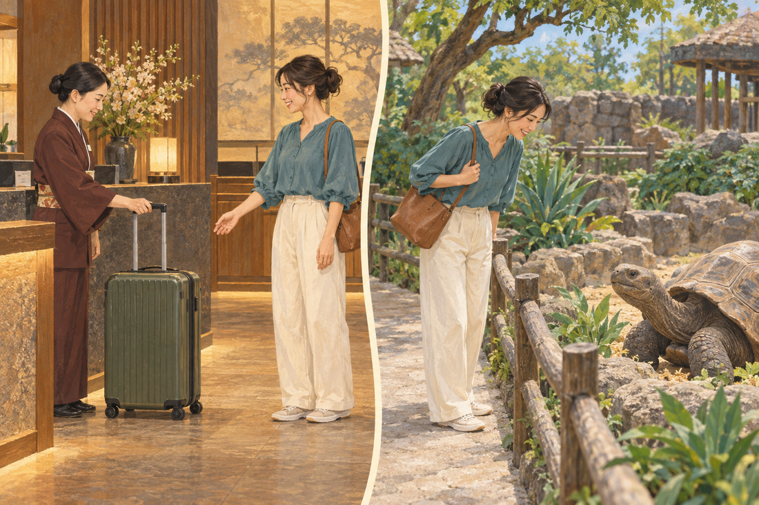 iZoo in Kawazu: send your suitcase from the hotel and enjoy a tortoise habitat with a small bag.