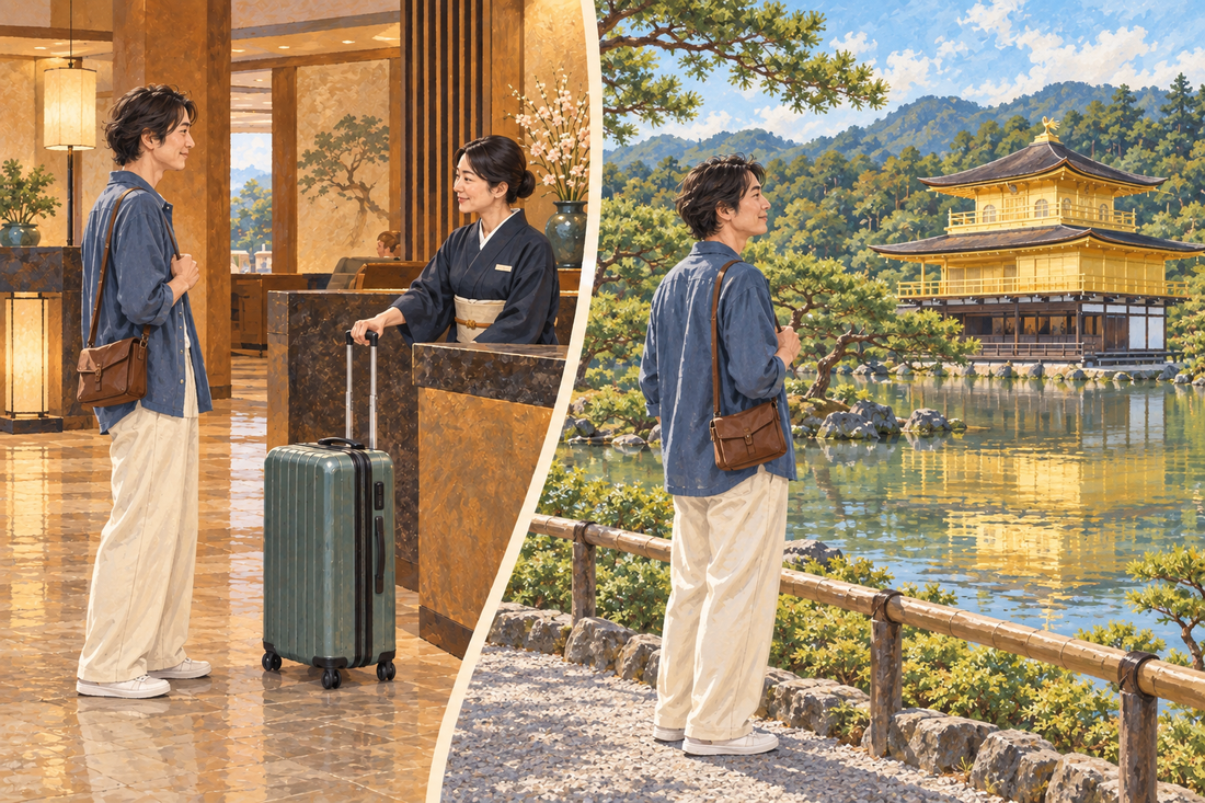 Kinkaku-ji: send your suitcase from the hotel and enjoy the Golden Pavilion with a small bag.
