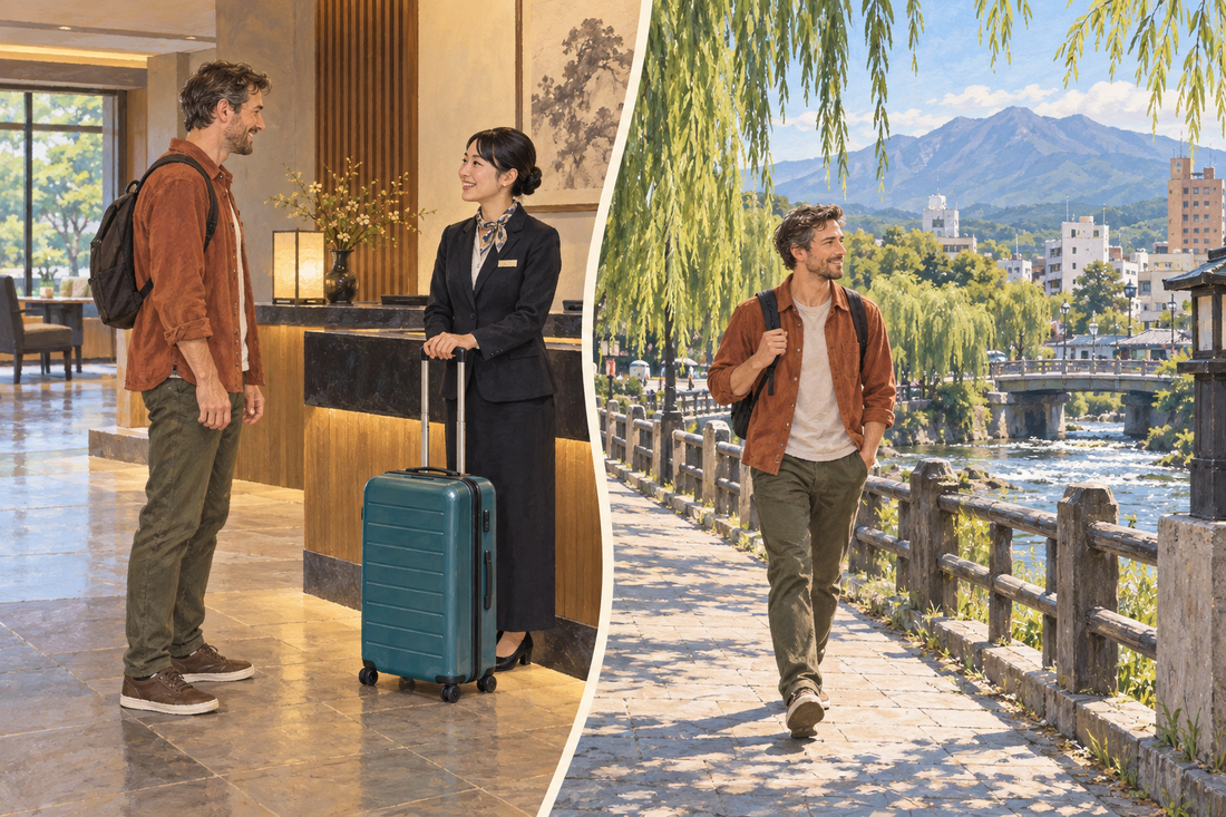 Maebashi luggage storage: send the spare suitcase from your hotel and enjoy the next part of Gunma with a small bag.