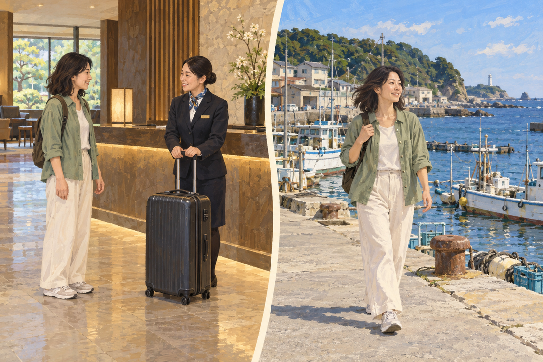 Miura: send the extra suitcase from your hotel and enjoy a fishing-port walk with a small bag.