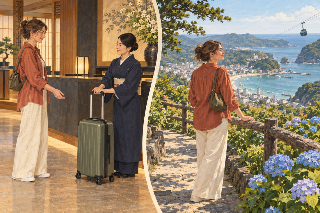 Mount Nesugata: send your suitcase from the hotel and enjoy the hilltop bay view with a small bag.