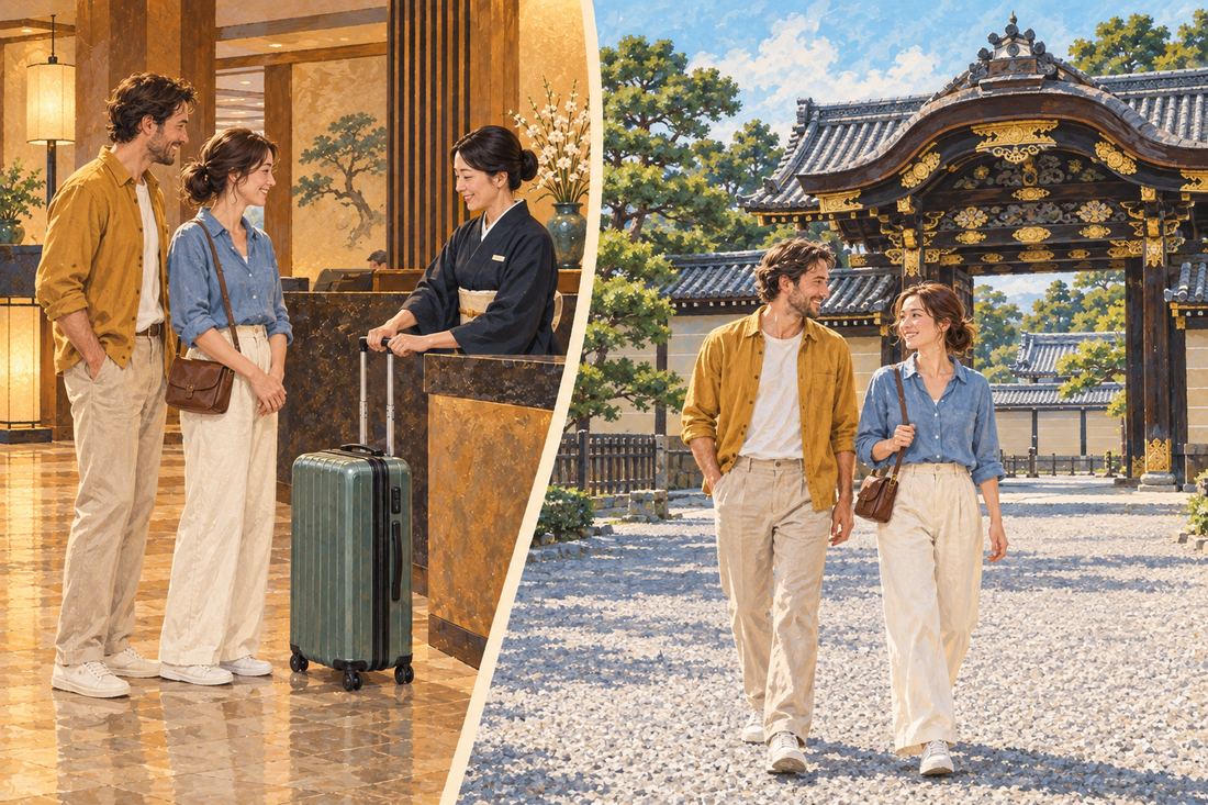 Nijo Castle: send your suitcase from the hotel and enjoy the gates and gardens with a small bag.