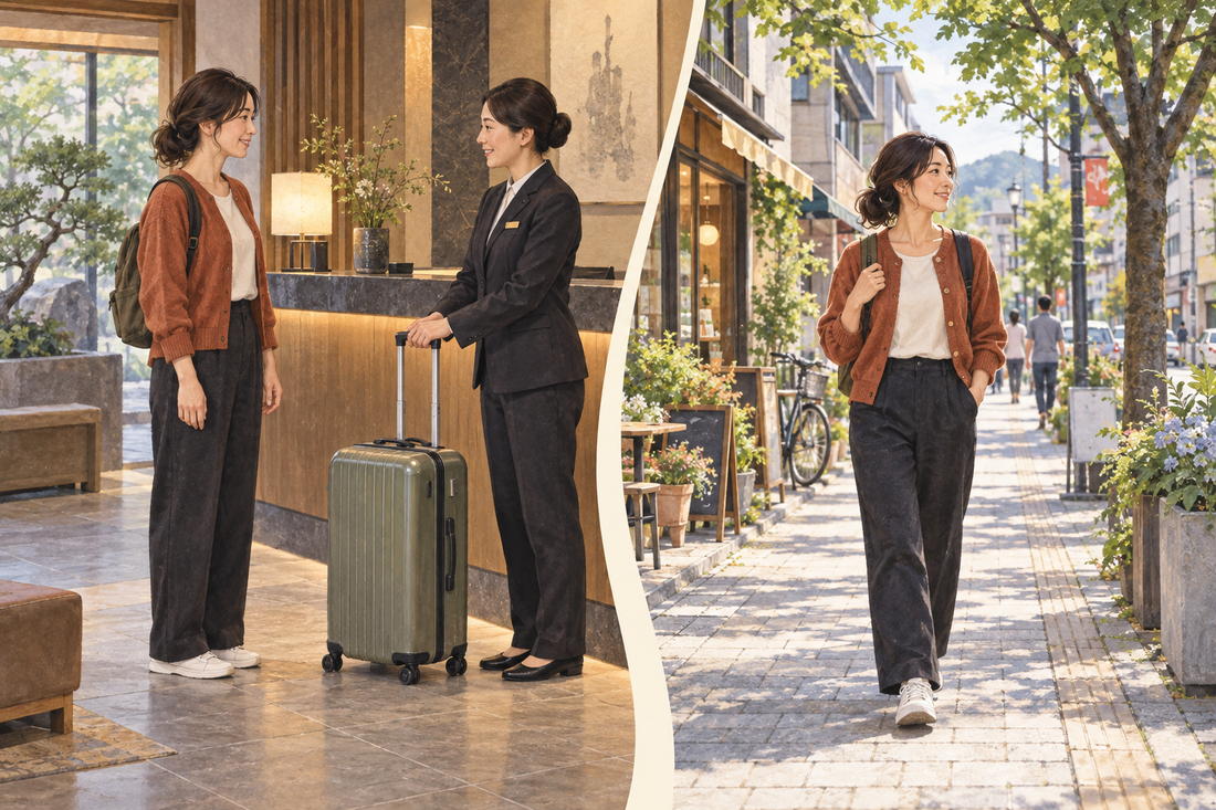 Sagamihara: send the spare suitcase from your hotel and travel with a smaller bag.