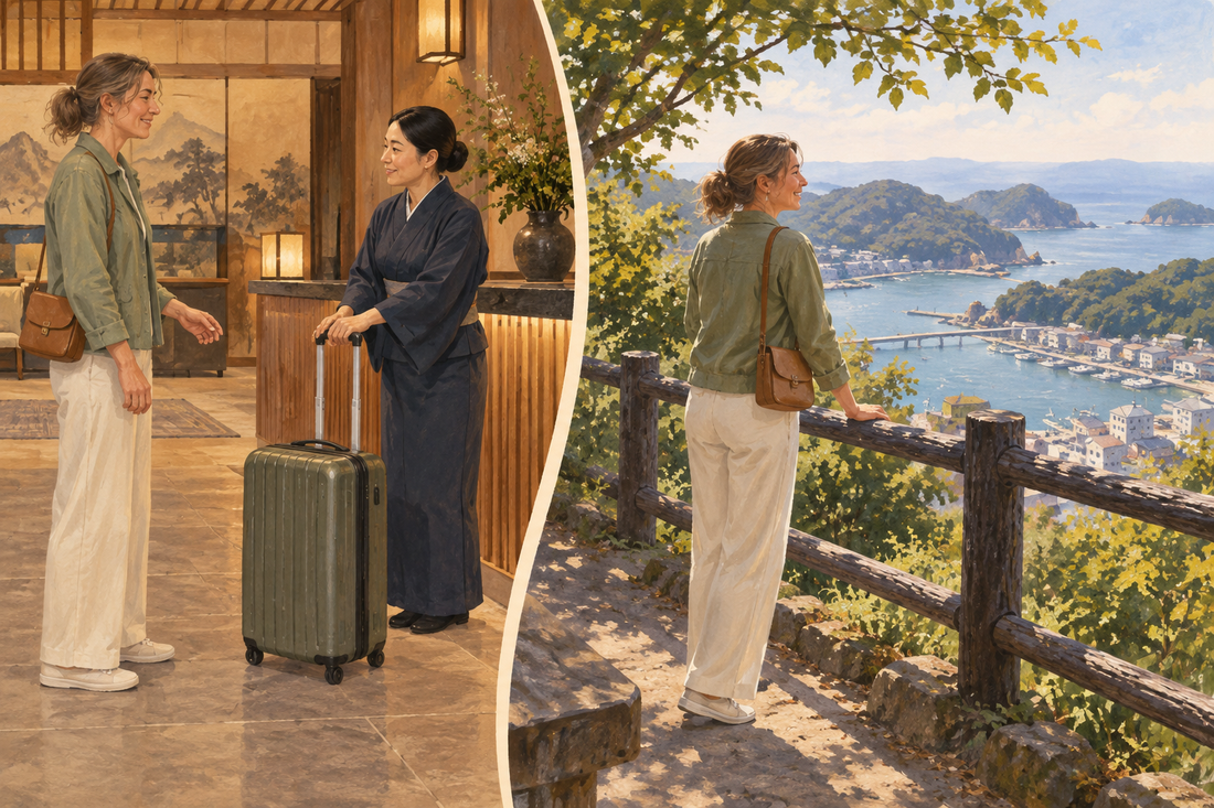 Shimoda Park: send your suitcase from the hotel and enjoy a hilltop harbour view with a small bag.